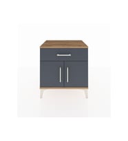 Hyperion Komodin Tek Raflı Tek Çekmeceli 2 Kapaklı 60x44x64 Çam-Antrasit