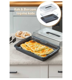 ShopHouse Kilitli Kapaklı Kek Börek Pasta Saklama, BORCAM TAŞIMA KABI - Kek Fanusu