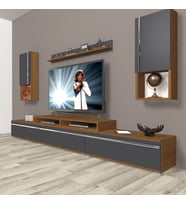 Decoraktiv Ekoflex 270TA Mdf Tv Ünitesi Tv Sehpası - Ceviz Antrasit (Antrasit - Ceviz)