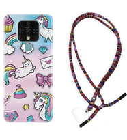Tecno Camon 16 18P Pova Kılıf Boyun Asklı Rasta Silikon Unicorn Mektup 1800