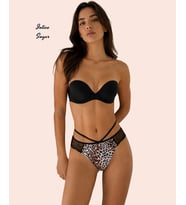 Intive Sugar Leopar Desen Yanları Dantelli Beli Şerit Detaylı Feminen Tanga