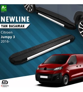S-Dizayn Citroen Jumpy 3 Uzun Şase NewLine Krom Yan Basamak 243 Cm 2016 Üzeri A+ Kalite