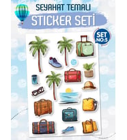 Seyahat Temalı Bavul Sticker Etiket Çıkartma S5 (Laptop Tablet Suluk Telefon Valiz Defter Kitap)-T973
