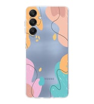 PrintiFy Samsung Galaxy A26 ile Uyumlu Kamera Korumalı Karışık Renkler Tasarımlı Şeffaf Kılıf