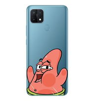 Oppo A15 / A15S Uyumlu Patrick Star Desenli Şeffaf Telefon Kılıfı