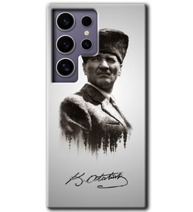 Galaxy S24 Ultra Kılıf HD Desen Baskılı Kılıf - Mustafa Kemal Atatürk