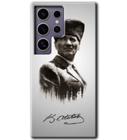 Galaxy S24 Ultra Kılıf HD Desen Baskılı Kılıf - Mustafa Kemal Atatürk