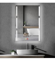 70x100 cm Buğu Çözücülü Dokunmatik Işıklı Kumlamalı Banyo Aynası