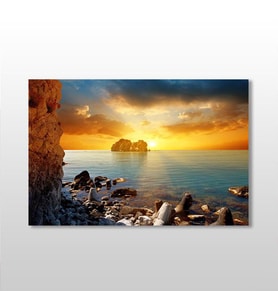 Gün Batımı Koy Kanvas Tablo 30x20cm (Karışık)