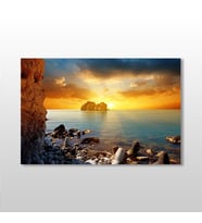 Gün Batımı Koy Kanvas Tablo 30x20cm (Karışık)