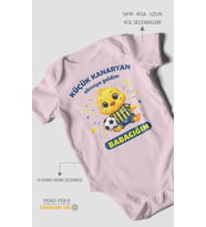 Küçük kanaryan olmaya geldim babacığım Kısa Kollu Bebek Body %100 Pamuk