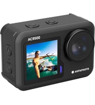 Photo AC9500 spor kamerası, su geçirmez, 4 K videolar, 16 MP, çift ekran, 170° geniş açı, WiFi, siyah