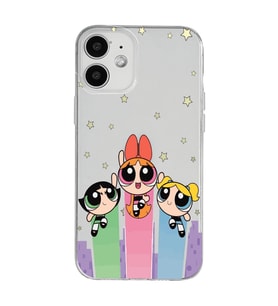 Iphone 12 Uyumlu Powerpuff Girls Desenli Şeffaf Telefon Kılıfı
