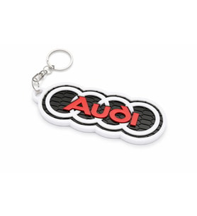 3D Baskı Audi Logo Anahtarlık – Petek Desenli Premium Araba Anahtarlığı  Kırmızı Siyah Otomotiv Aksesuar