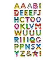 Sticker Kabartmalı Stiker Defter, Planlayıcı Etiket (metalik751) - 17X9 cm - Metalik Alfabe Desenli