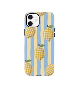 iPhone 12 Vorian Çift Katmanlı Kılıf Gingham Lemon Grove