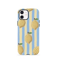 iPhone 12 Vorian Çift Katmanlı Kılıf Gingham Lemon Grove
