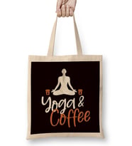 Yoga Coffee Asana Meditation Zen Nirvana Gift Bez Çanta Uzun Saplı