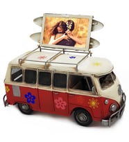 Dekoratif Metal Volkswagen Camper Van Kumbaralı Karavan Minibüs (Büyük Boy)