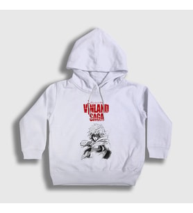 Presmono Unisex Çocuk Beyaz Poster Thorfinn Anime Vinland Saga Kapüşonlu Sweatshirt 471782tt