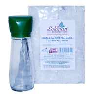 LokmanAVM Tuz Karabiber Cam Değirmeni Yeşil + Himalaya Çakıl Tuz Beyaz 250 Gr