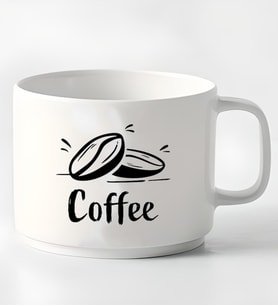 Coffe Tasarımlı Porselen Kupa Nescafe Fincanı