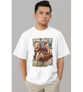 Tasarım Post Malone Rapper Şarkıcı Baskılı Unisex Oversize Tişört