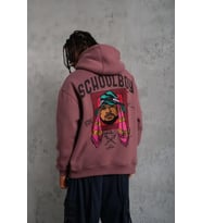Erkek SCHOOL BOY Baskılı Kapüşonlu Sweat - Gül Kurusu