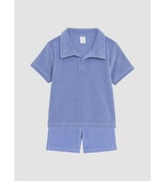 LCW baby Mavi Polo Yaka Erkek Bebek Şortlu Takım