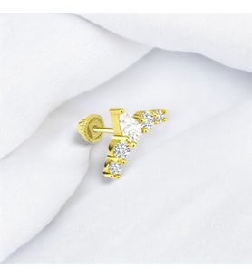 Glorria Altın Taç Helix Piercing