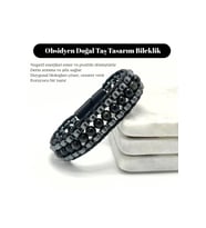 Sertifikalı Obsidyen Taşı Erkek Bileklik – Çelik Kilitli, Doğal Taş Tasarım, Şık ve Özgün Aksesuar