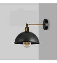 RİOLİGHT RETRO3,VİNTAGE3,RUSTİK3 SİYAH 1XE27 ESKİTME DUYLU MASALLI TEKLİ DUVAR APLİK ŞAPKA ÇAP:23CM