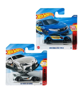 2 Araç Set - Hot Wheels '20 Toyota GR Supra - Gri & Hot Wheels 2018 Honda Civic Type R - Mavi (1/64) JJK04 - JBB77