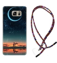 Samsung S7 Edge S20 Fe Plus Ultra S21 S22 Kılıf Boyun Asklı Rasta Silikon Ay ve Kız 1720