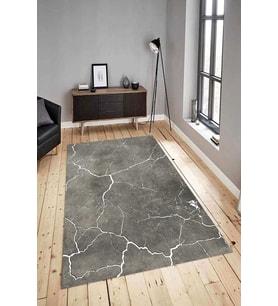 Dijital Baskılı Yıkanabilir Kaymaz Modern Renkli Salon Halısı Mutfak Halısı Yolluk ND-HY-1084 (Gri)