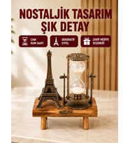 Klasik Tasarımlı Ahşap Kum Saati – Ev ve Ofis İçin Masaüstü Aksesuarı
