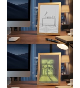TABLOXY Hediyelik Dekoratif LED Masaüstü Tablo Işık ve Gölge MASA tasarımı