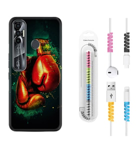 Tecno Spark 6 6 Go 8C 8 Pro 7 7 Pro Kılıf Kablo Koruma Spiral Silikon Boks Eldiveni 1763