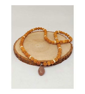 Güneş Taşlı Rudraksha Tohum Kolye Dolama Bileklik 8mm (49704)
