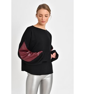 TOP STAR SWEATSHİRT  (Bordo-Siyah)
