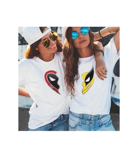 Deadpool & Wolverine Bff T-shirt Seti (Beyaz)