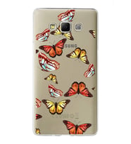 PrintiFy Samsung Galaxy A7 ile Uyumlu 1mm Slim Fit Water Color 2 Baskılı Şeffaf  Kılıf