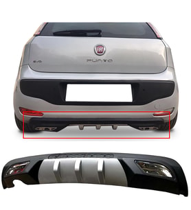 Fiat Punto Evo Difüzör Difizör Gri + Kare Egzoz Görünüm C Tip