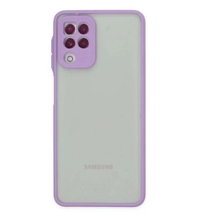 Galaxy A22 Kılıf Montreal Silikon Kapak - Mor