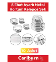 Özel Üretim Hortum Araç Bahçe Paslanmaz Çelik 5 Ebat 10 Adet Ayarlı Metal Kelepçe Seti