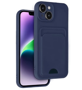 iPhone 14 Kılıf Kelvin Kartvizitli Silikon - Lacivert