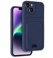 iPhone 14 Kılıf Kelvin Kartvizitli Silikon - Lacivert