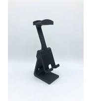 3D Baskı Masaüstü Kulaklık ve Telefon Standı Telefon Tutucu Model 21 (Siyah)