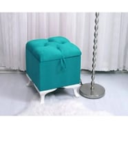 Lüks Sandıklı Kapitoneli Puf 45*45 Cm (Turkuaz)