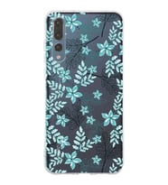 Huawei P20 Pro Uyumlu Kapak Floral Su Yeşili Tasarımlı Şeffaf Silikon Kılıf